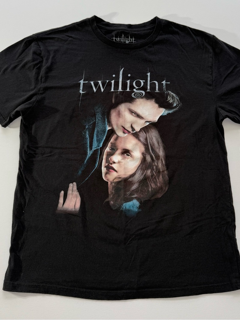 Twilight Graphic Black Short-Sleeve Tee - Vampire Couple Print